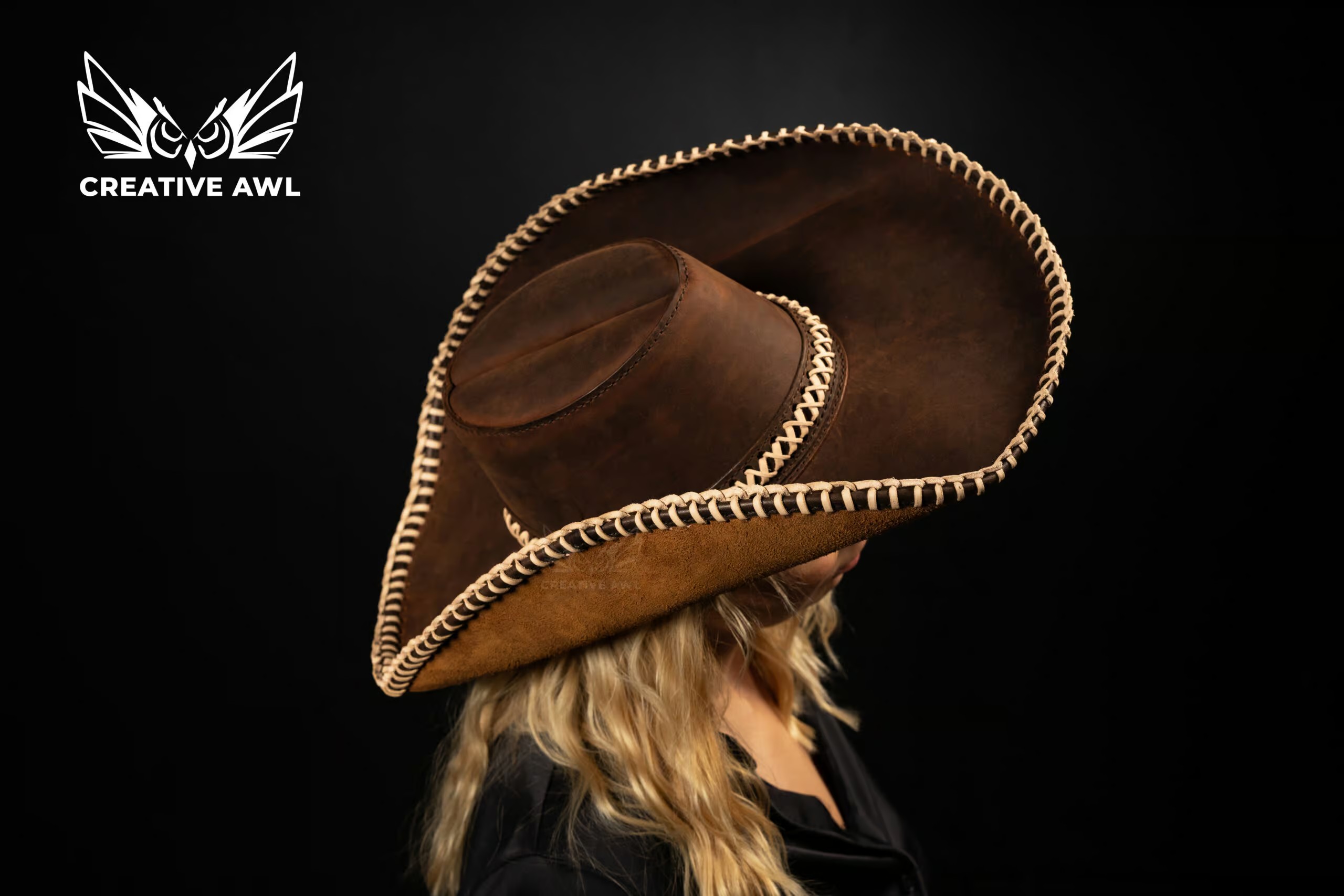 图片[2]-手工皮具图纸 黄石牛仔帽ca229-皮圈圈手工皮具图纸