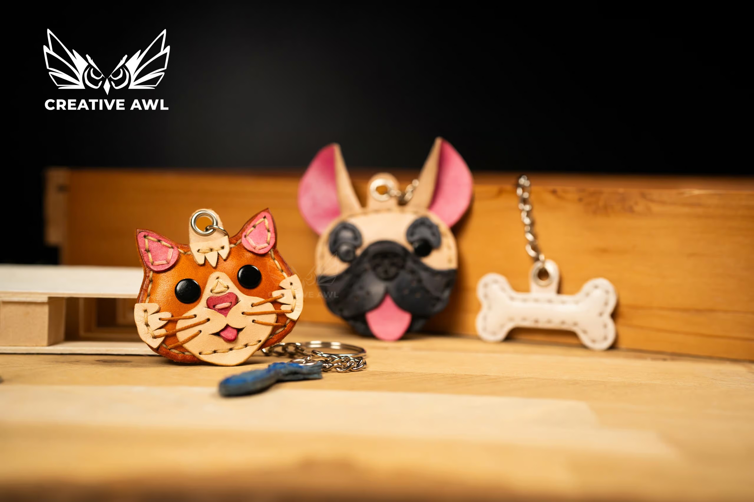 图片[3]-手工皮具图纸 喵和汪挂件ca231-皮圈圈手工皮具图纸