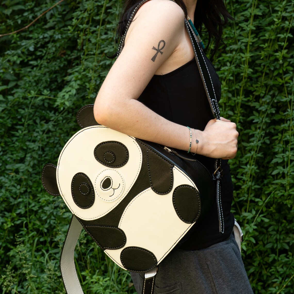 图片[3]-手工皮具图纸 熊猫背包vp213-皮圈圈手工皮具图纸