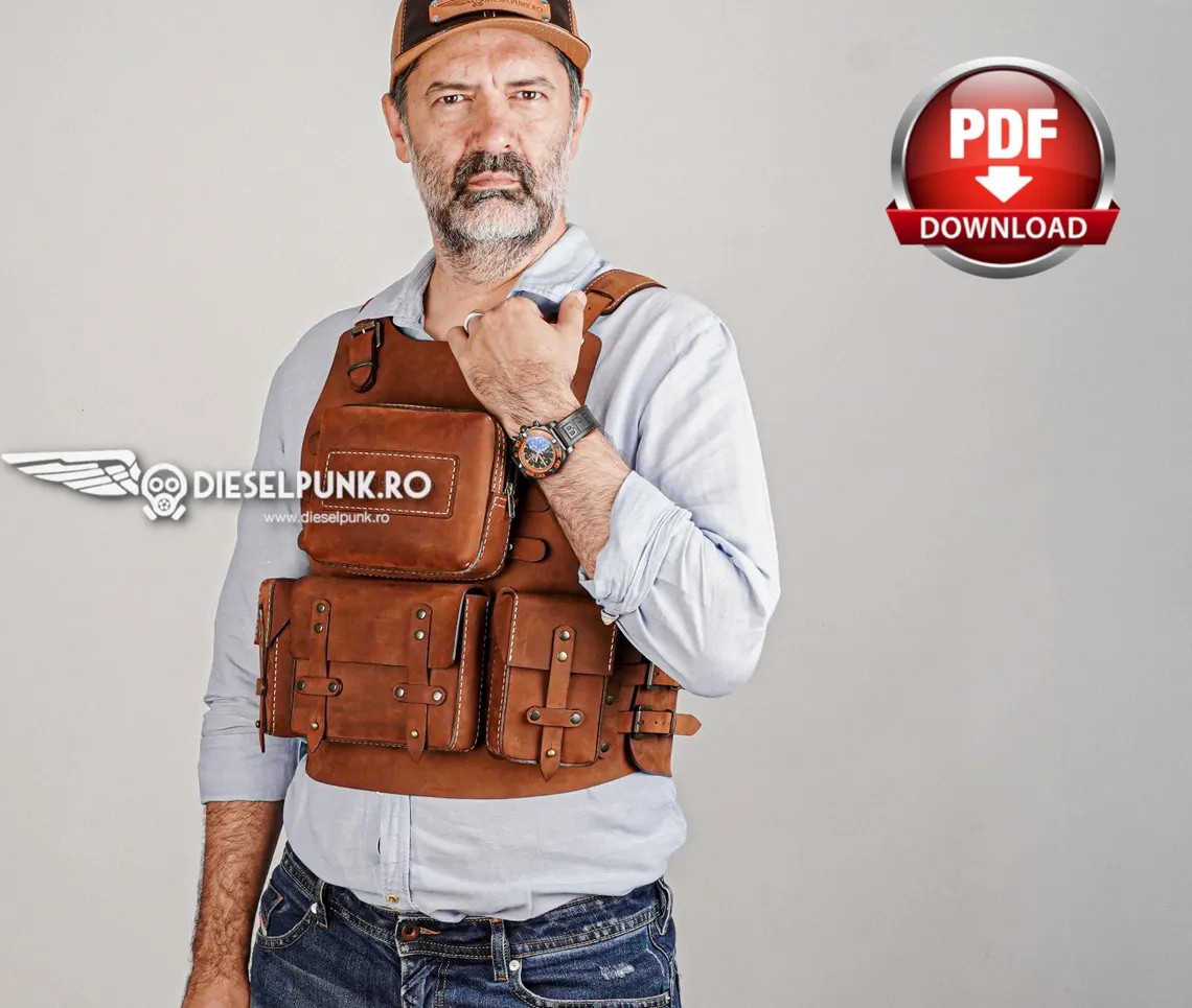 图片[3]-手工皮具图纸 战术马甲di197-皮圈圈手工皮具图纸