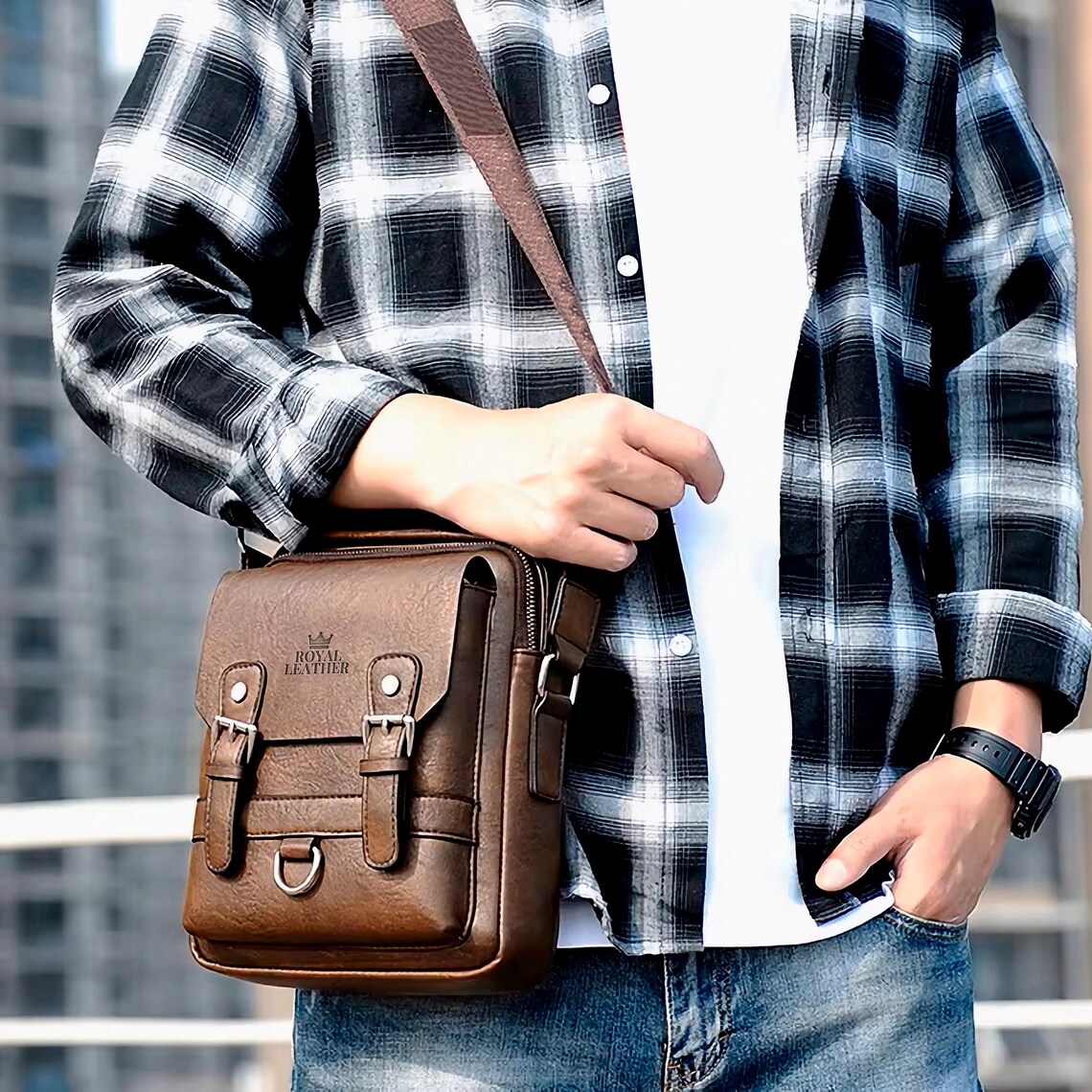 图片[3]-手工皮具图纸 斜挎包ro017-皮圈圈手工皮具图纸