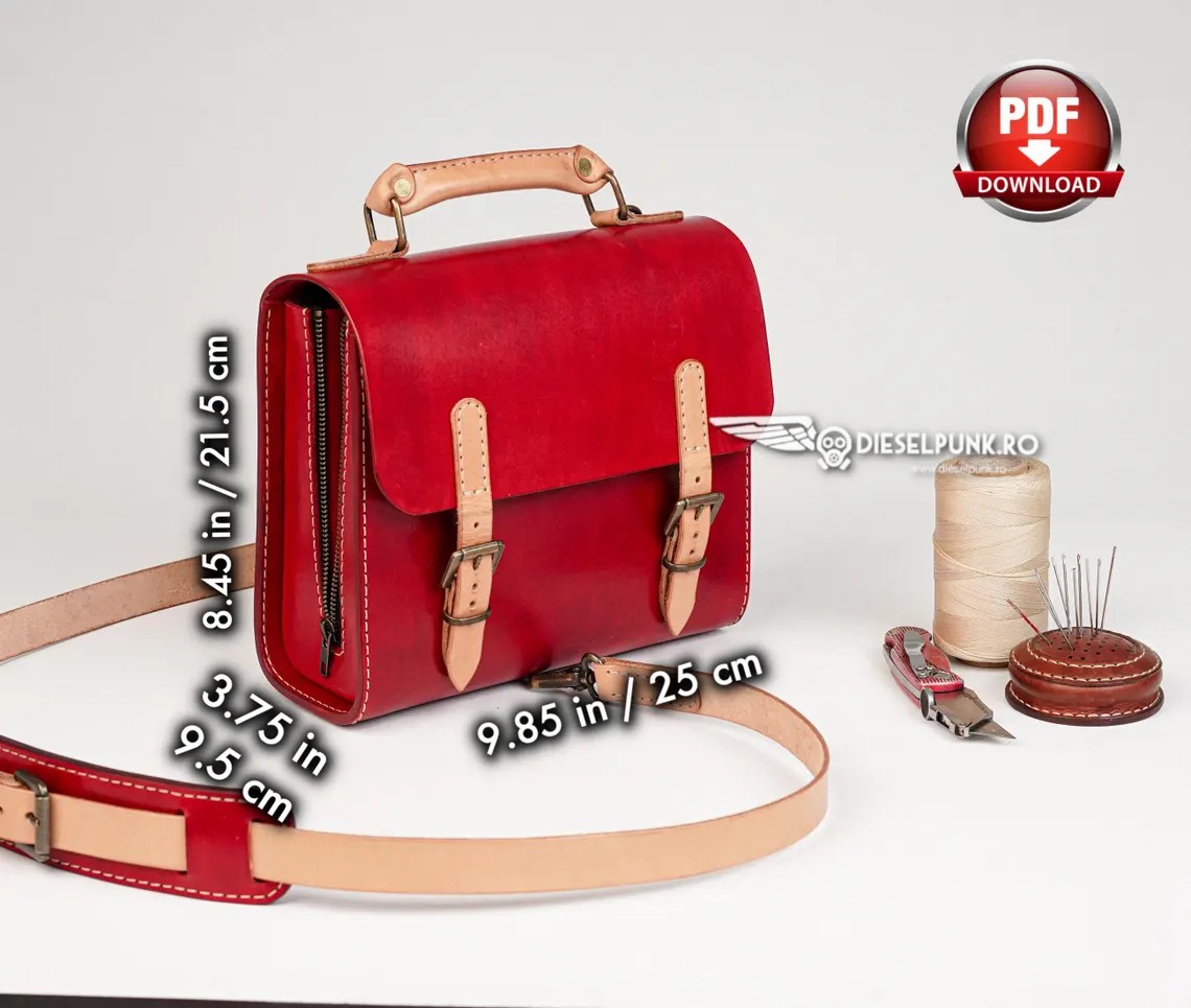 图片[3]-手工皮具图纸 邮差包di200-皮圈圈手工皮具图纸