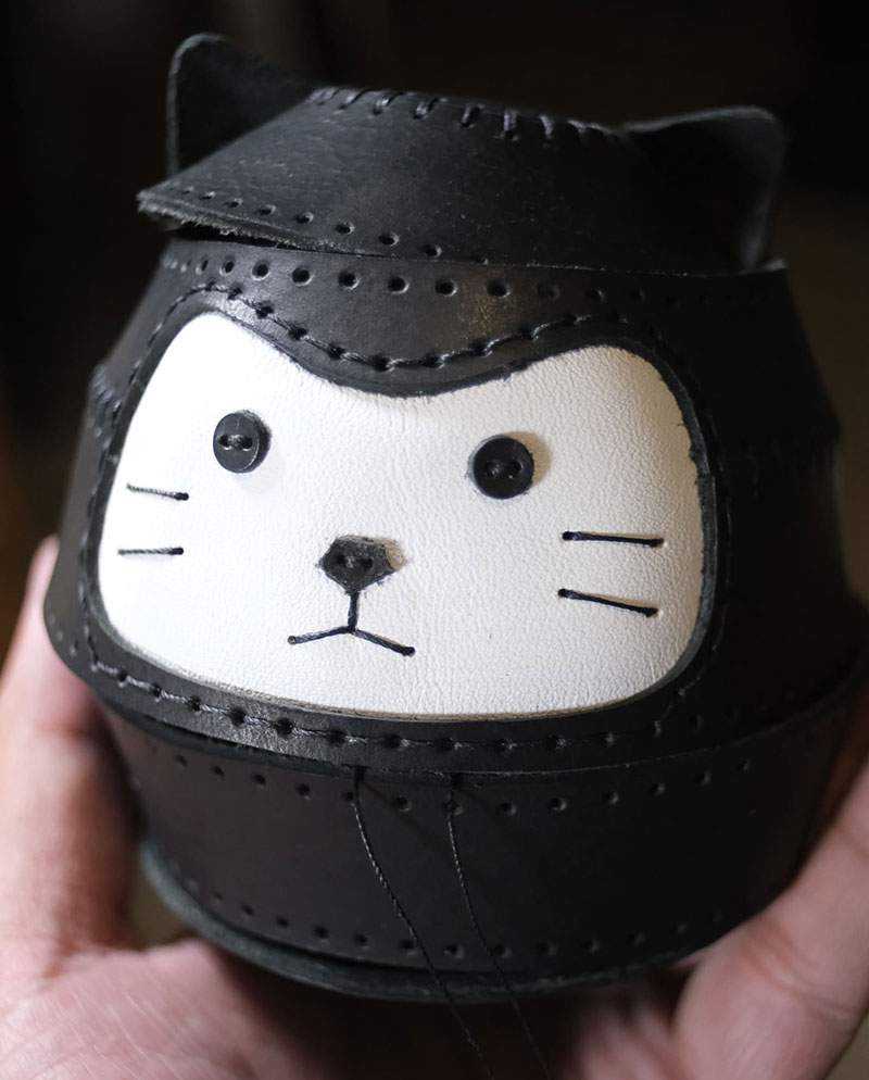 图片[11]-达摩猫咪不倒翁制作教程-DIY手工帖子圈子-皮具教程-皮圈圈手工皮具图纸