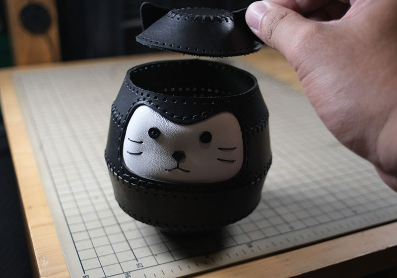 达摩猫咪不倒翁制作教程-皮圈圈手工皮具图纸