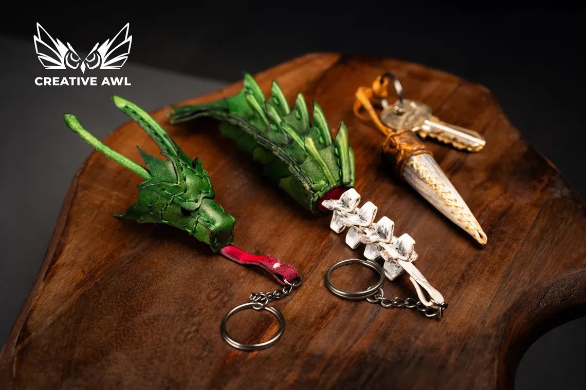 图片[2]-手工皮具图纸 龙骨挂件ca244-皮圈圈手工皮具图纸