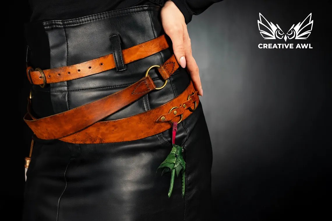 图片[3]-手工皮具图纸 腰带装饰ca245-皮圈圈手工皮具图纸