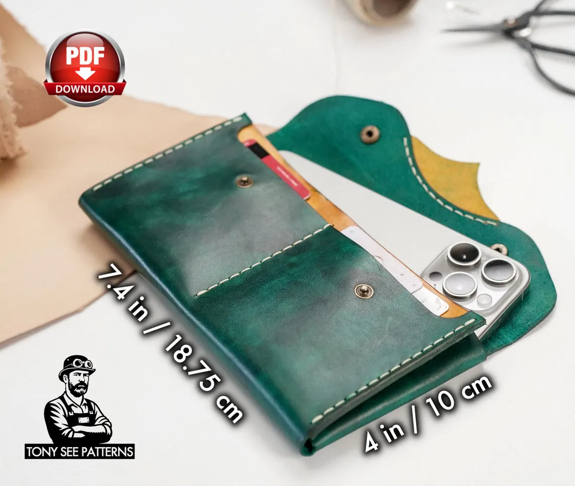 图片[2]-手工皮具图纸 手拿卡包di201-皮圈圈手工皮具图纸