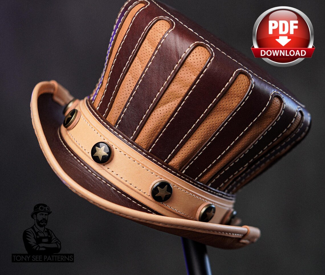 图片[2]-手工皮具图纸 帽子di202-皮圈圈手工皮具图纸