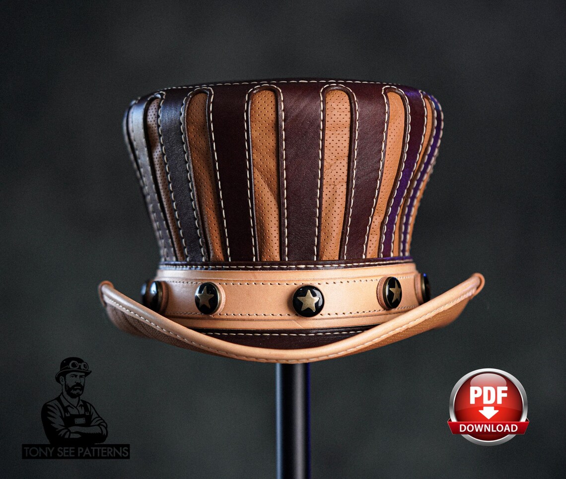 图片[3]-手工皮具图纸 帽子di202-皮圈圈手工皮具图纸