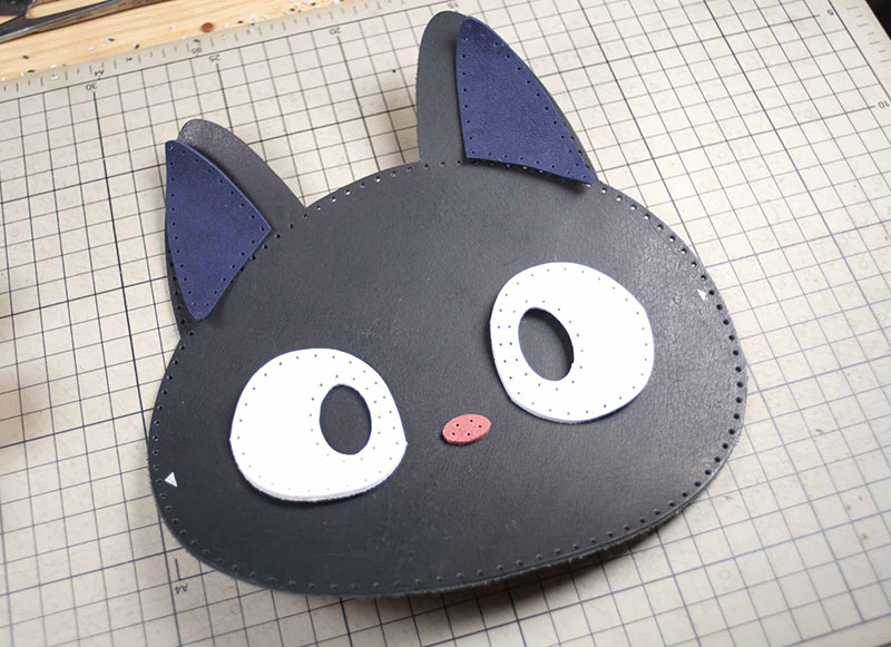 猫咪斜挎包制作过程-皮圈圈手工皮具图纸