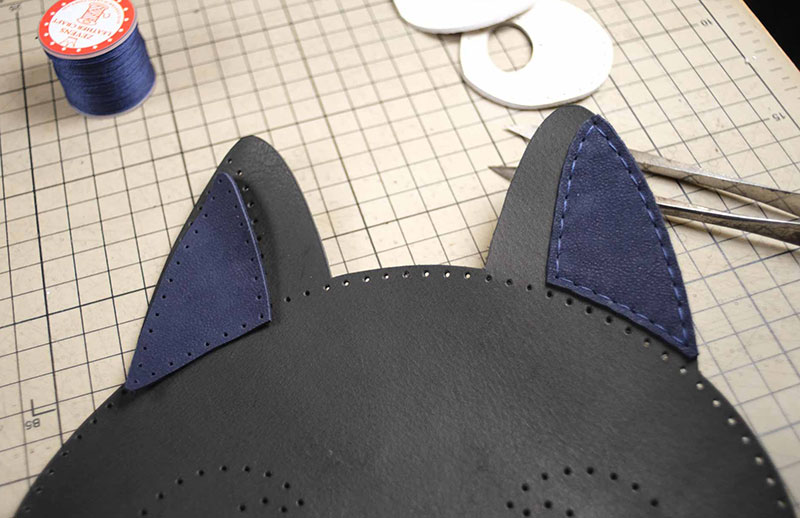 猫咪斜挎包制作过程-皮圈圈手工皮具图纸