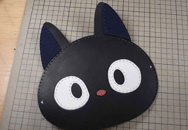 图片[7]-猫咪斜挎包制作过程-DIY手工帖子圈子-皮具教程-皮圈圈手工皮具图纸